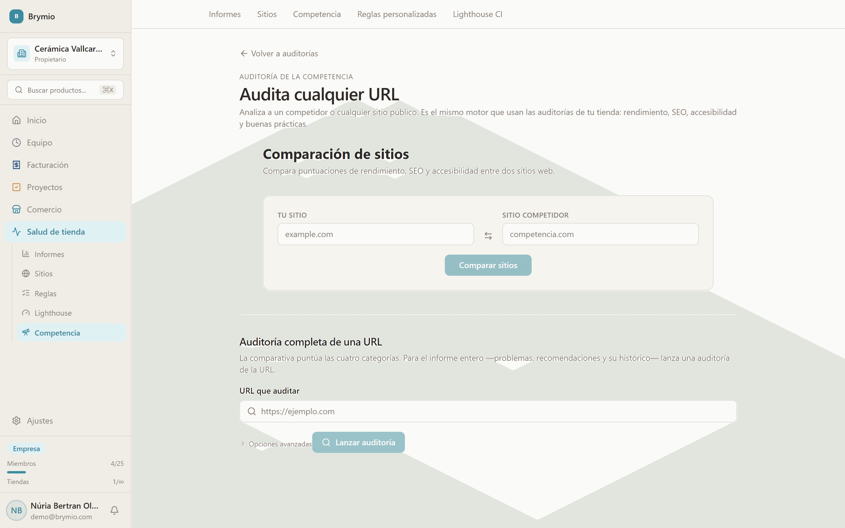 Comparativa entre tu web y la de un competidor